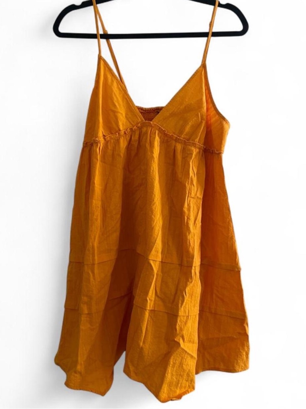 wild fable Spaghetti Strap Mini Dress with Handkerchief hem in Orange
